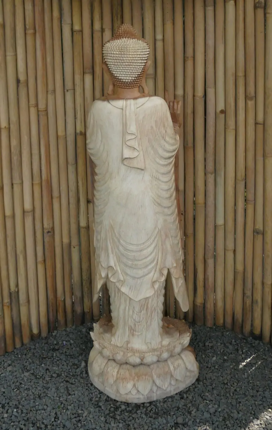  Product image 4 of the product “Standing buddha made from suar wood, 150cm Height ”